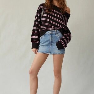 PacSun Bella Mid Rise Denim Mini Skirt